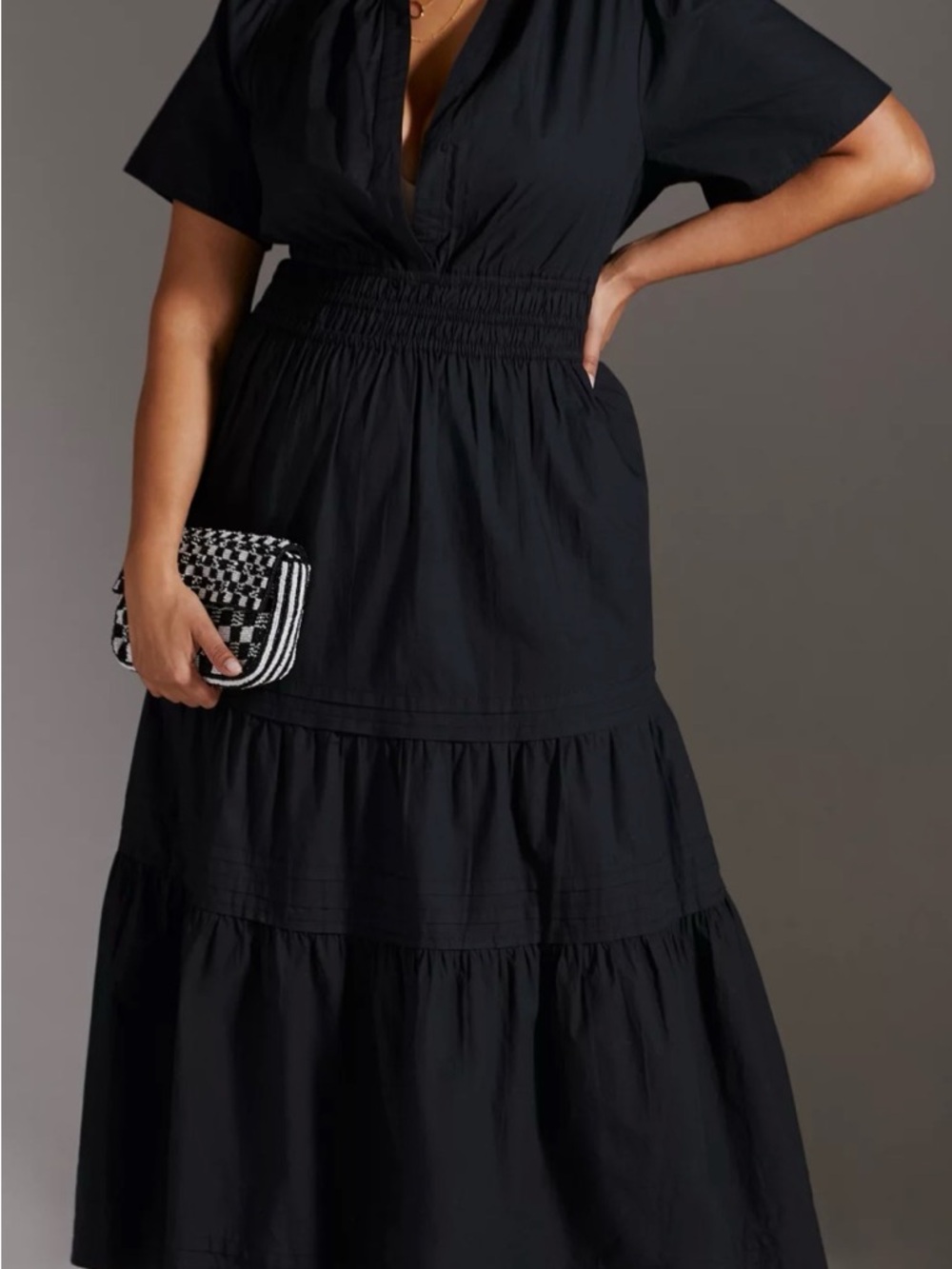 Anthropologie Black Somerset Tiered Maxi Dress - Picture 4 of 8
